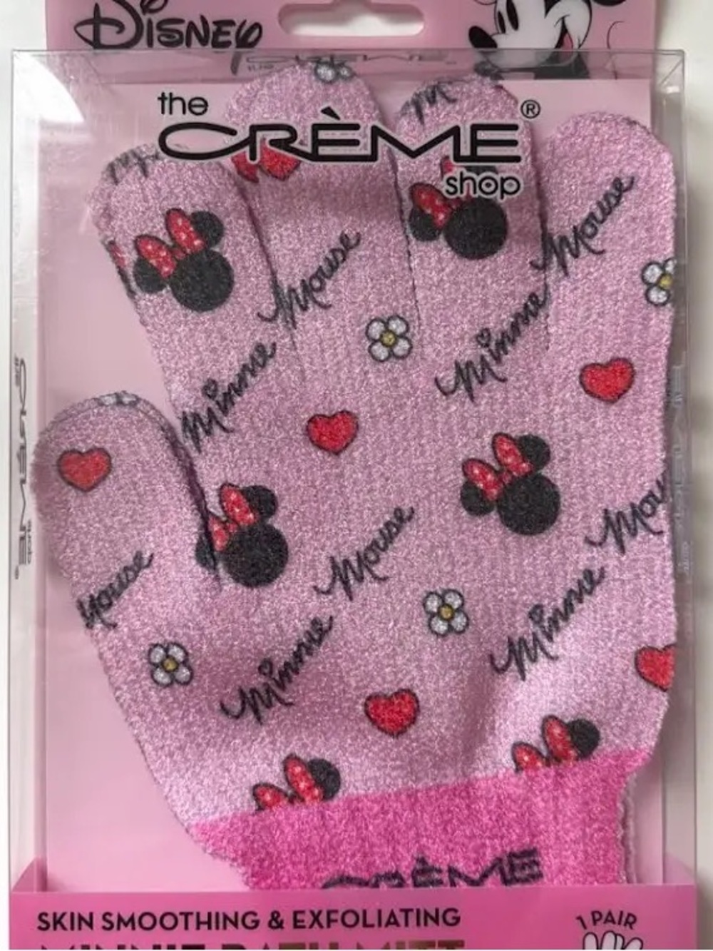 The Crème Shop Kids Minnie Mouse Exfoliating Glove in Pink